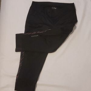 Women’s padded cycling pants 4UCYCLING size xl black with pink striping